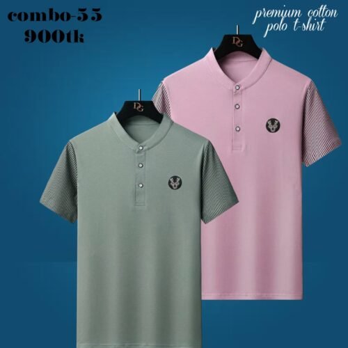 2 pice polo t-shirt combo for men's com-55