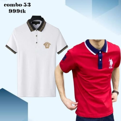 2 pice polo t-shirt combo for men's com-53