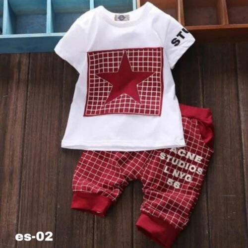 Exclusive 100% cotton t-shirt and pant set for baby es-02