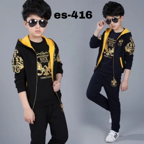 Stylish t-shirt + hoodie+pant combo for winter Es-416