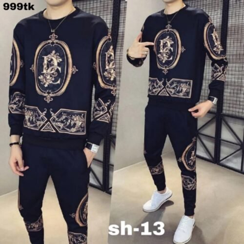 Stylish full sleeve t-shirt and pant combo for men's  sh-13