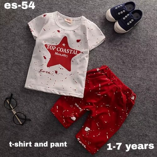 Exclusive 100% cotton t-shirt and pant set for baby es-54