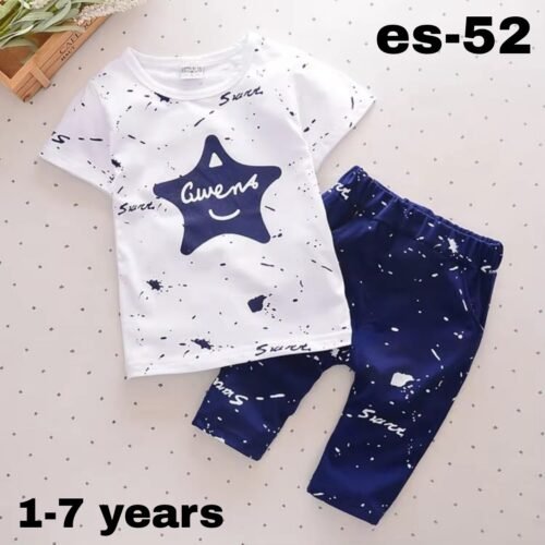 Exclusive 100% cotton t-shirt and pant set for baby es-52