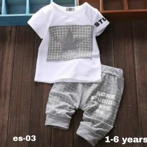 Exclusive 100% cotton t-shirt and pant set for baby es-03