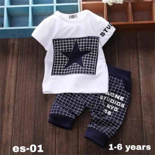 Exclusive 100% cotton t-shirt and pant set for baby es-01