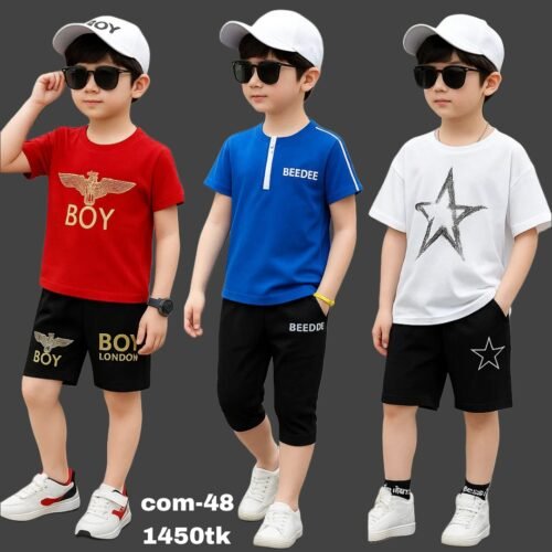 3 set Exclusive 100% cotton t-shirt and pant combo for baby. Com-48