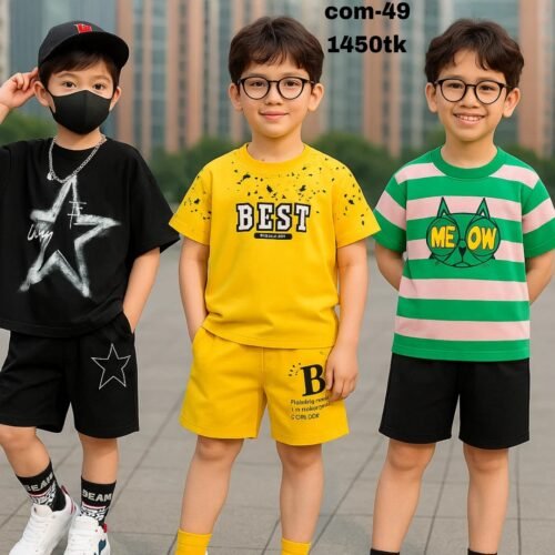 3 set Exclusive 100% cotton t-shirt and pant combo for baby. Com-49 (Copy)