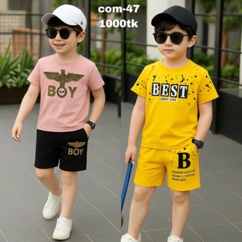 2 set Exclusive 100% cotton t-shirt and pant combo for baby. Com-47