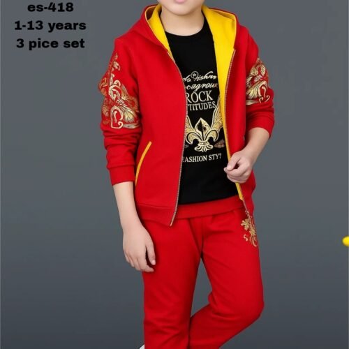 Stylish t-shirt + hoodie+pant combo for winter Es-418